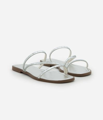 Sandalia Plana con Tiras Finas y Espejitos 2