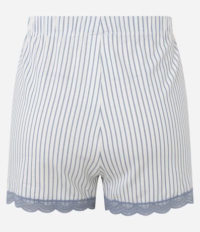 Short de Pijama en Viscosa Rayada con Encaje y Botones 6