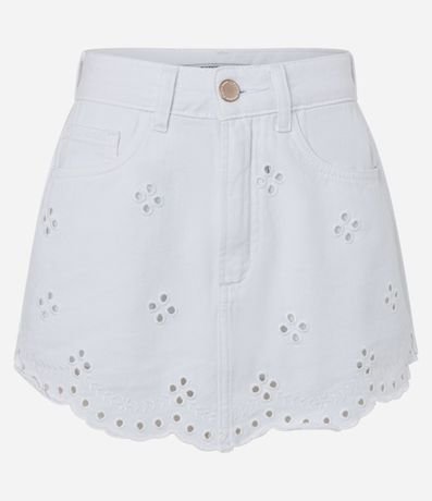 Short Pollera en Jeans con Bajo Nube y Bordado Cutout 5