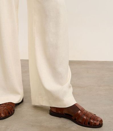 Sandalia Plana Fisherman con Tiras Tranzadas 2