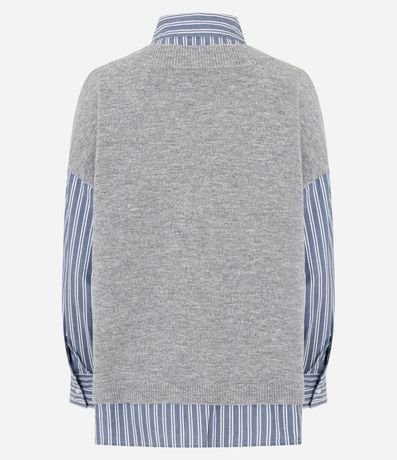 Camisa Alargada con Chaleco en Punto Sobrepuesto 6