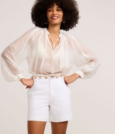 Short Mom Cintura Alta en Sarga con Bolsillos 2