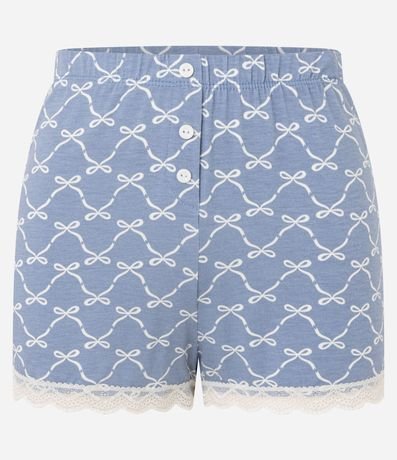 Short de Pijama en Viscosa con Estampa de Lacitos 5
