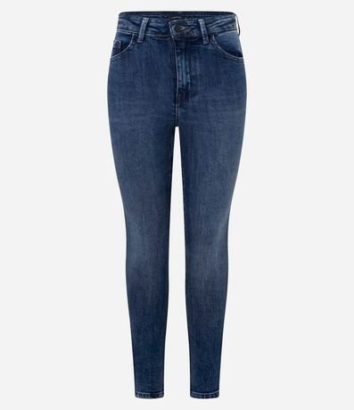 Pantalón Skinny Cropped en Jeans con Barra Doblada