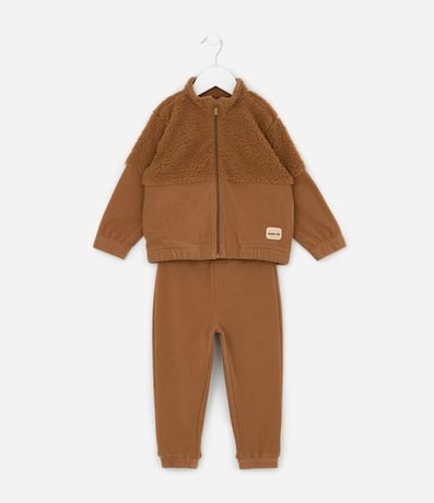 Conjunto Infantil con Campera en Sherpa y Pantalón - Talle 1 a 5/6 años