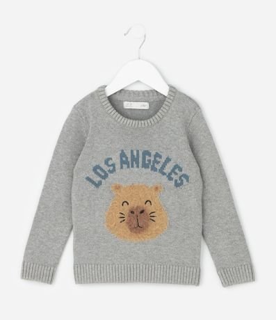 Suéter Infantil en Efecto Punto con Aplicación de Carpincho – Talle 1 a 5/6