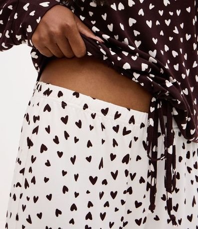 Pijama Largo Peach Touch con Estampado de Corazones 3