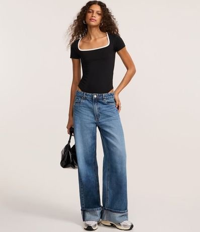 Body en Microfibra con Bies Contrastante en el Escote 2