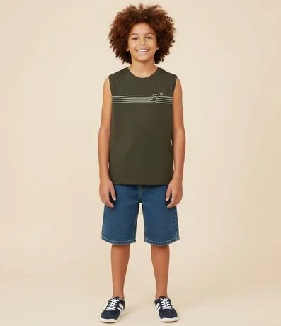 Musculosa Infantil con Estampa Rayas - Talle 5 a 14 años