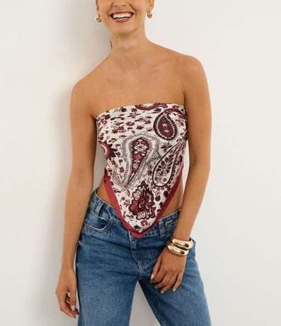 Pañuelo Satinado con Estampado Paisley