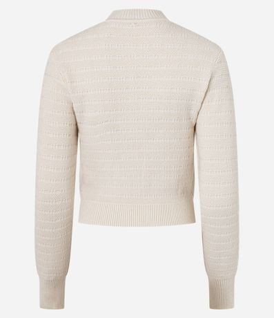 Suéter en Punto Texturizado con Cuello 6