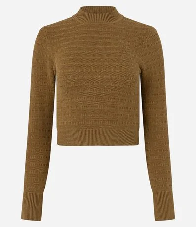 Suéter en Punto Texturizado con Cuello 4