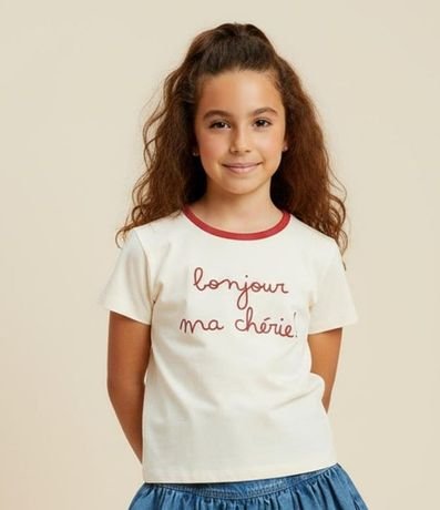 Remera Infantil con Lettering Bonjour ma Chérie - Talle 7 a 16 años