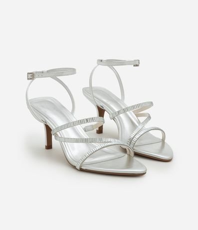 Sandalia con Punta Fina y Tiras con Placas Espejo 2