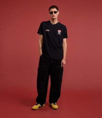 Remera Comfort en Algodón con Estampa y Lettering Motor Sport 3