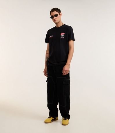 Remera Comfort en Algodón con Estampa y Lettering Motor Sport 5