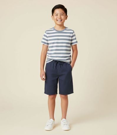 Remera Infantil Comfort con Estampa de Rayas  - Talle 5 a 14  Anos