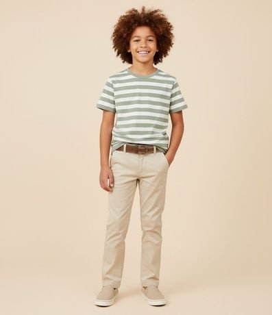 Remera Infantil Comfort con Estampa de Rayas  - Talle 5 a 14  Anos