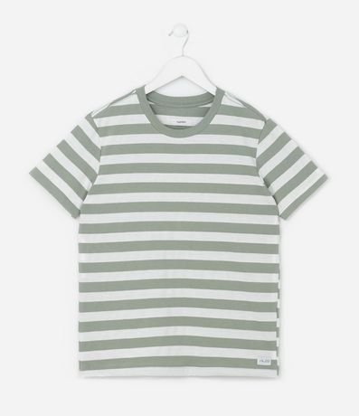 Remera Infantil Comfort con Estampa de Rayas  - Talle 5 a 14  Anos