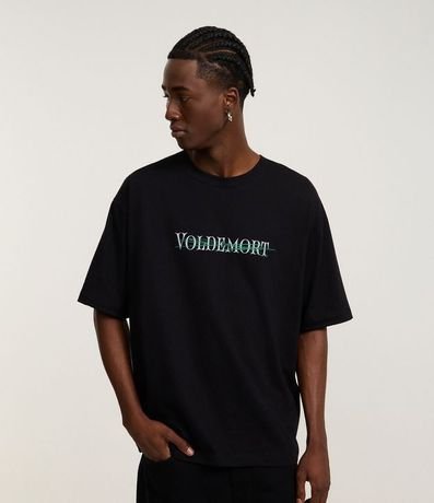 Remera en Algodón con Estampa Frente y Espalda Voldemort 2