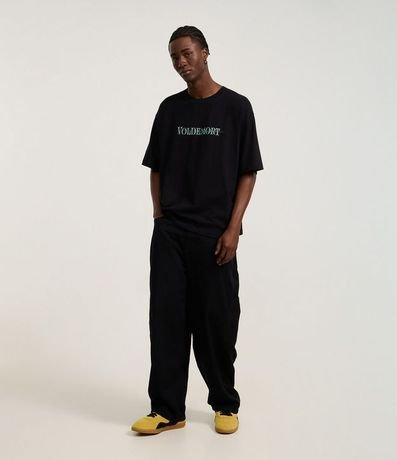 Remera en Algodón con Estampa Frente y Espalda Voldemort 3