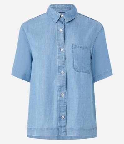 Camisa en Liocel con Botones Delanteros y Bolsillo en el Pecho 5