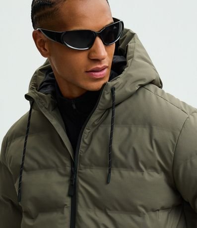 Campera Puffer Deportiva sin Costura con Capucha 3