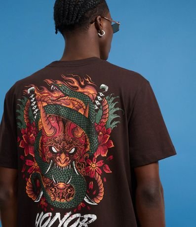 Remera en Algodón con Estampa Frente y Espalda Honor and Duty 1