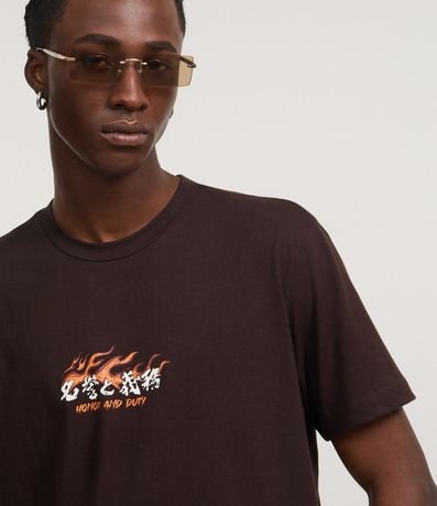 Remera en Algodón con Estampa Frente y Espalda Honor and Duty 6