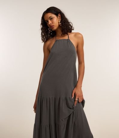 Vestido Evasê Frente única en Algodón con Fruncidos 2