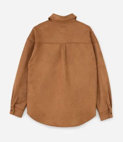 Camisa en Gamuza con Mangas Largas y Pequeño Bolsillo 2