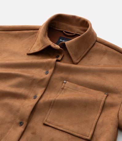 Camisa en Gamuza con Mangas Largas y Pequeño Bolsillo 6