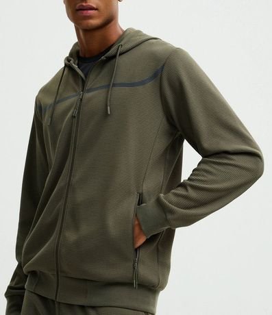 Saco Deportivo Texturizado con Raya Reflectante y Capucha 3