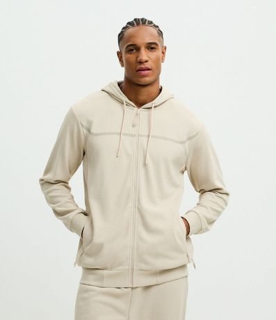 Saco Deportivo Texturizado con Raya Reflectante y Capucha