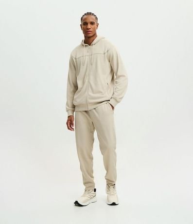 Pantalón Deportivo en Tela Texturizada con Cierre en los Bolsillos