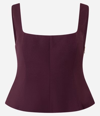 Blusa Sastrería con Escote Quadrado y Bajo Estruturada 5