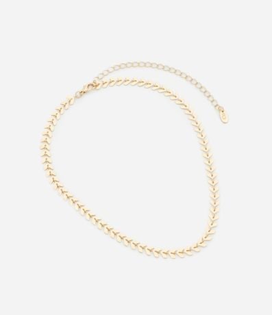 Collar en Metal Liso con Formato de Cadena con Capas de Mini Hojas 2