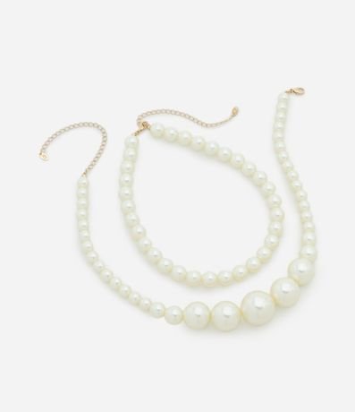 Collar capas con Perlas Artificiales 3
