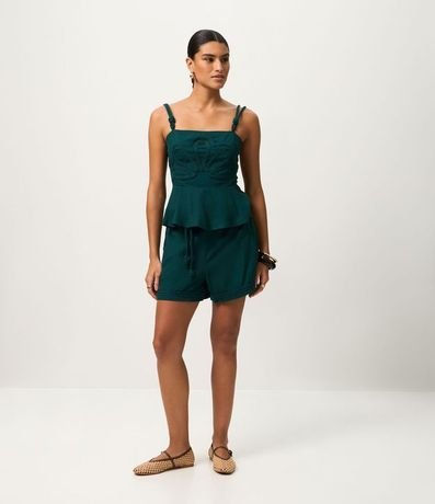 Blusa en Viscolino con Asa Doble y Bajo Peplum 2