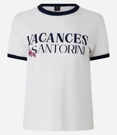 Blusa Baby Look en Algodón con Estampado Vacances Santorini 5