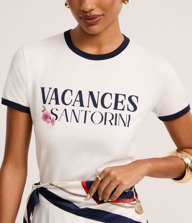 Blusa Baby Look en Algodón con Estampado Vacances Santorini 4