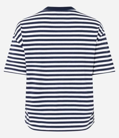 Blusa Slim en Algodón con Rayas y Bordado Beach Club 8