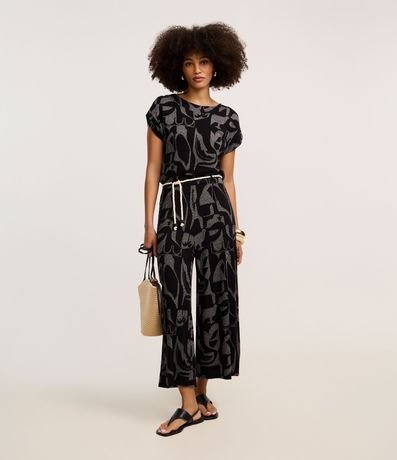 Blusa en Rib con Estampa Abstracta 2