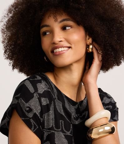 Blusa en Rib con Estampa Abstracta 3