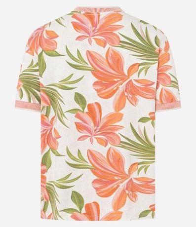 Blusa en Viscolycra con Cuello de Punto y Estampa Floral 7