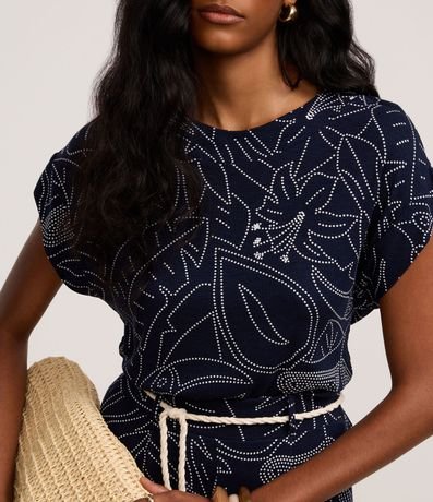 Blusa Acanalada en Rib con Estampa Floral y Follaje 4