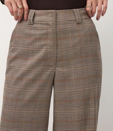 Pantalón Wide Leg en Sastrería con Estampa de Cuadros 4