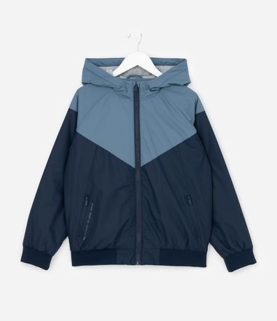 Campera Rompe Vientos Infantil en Microfibra con Recortes y Capucha - Talle 5 a 14