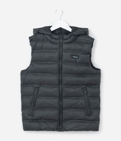 Chaleco Infantil con Capucha y Cremallera Delantera - Talle 5 A 14 años