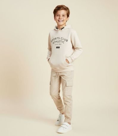 Saco Infantil en Tech Fleece con Capucha y Bolsillo Canguro – Talle 5 a 14 años